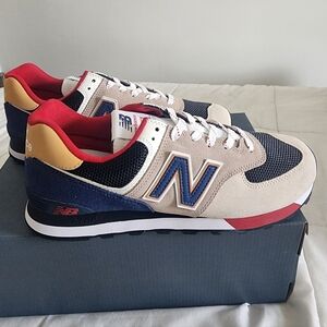 New Balance 574 Men's Shoes Tan/Blue